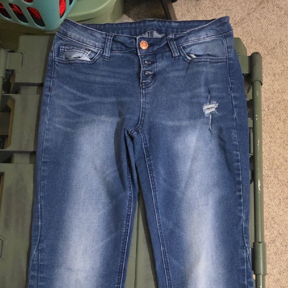Women’s Blue Faded High-Rise Skinny Jeans